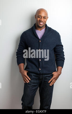 Glücklich legerer Mann Stockfoto