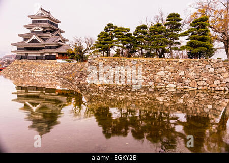 Die Burg Matsumoto, Präfektur Nagano, Japan. Stockfoto