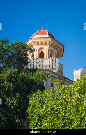 Kuba-Cienfuegos-maurischen Stil Turm Balkon Punta Gorda Palacio de Valle Turm Turm Balkon war Batista Casino restaurant Stockfoto