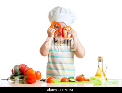 Lustige Koch Mädchen Kochen Küche Stockfoto