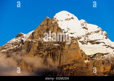 Europa, Schweiz, Schweizer Alpen Jungfrau-Aletsch-Unesco World Heritage Site, Wetterhorn 3692m Stockfoto