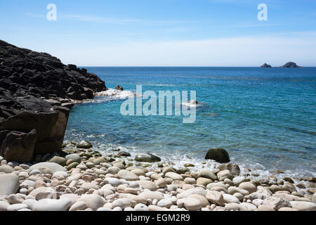 Sommer Porth Nanven, Kinderbett-Tal in der Nähe von St Just Cornwall Uk Stockfoto