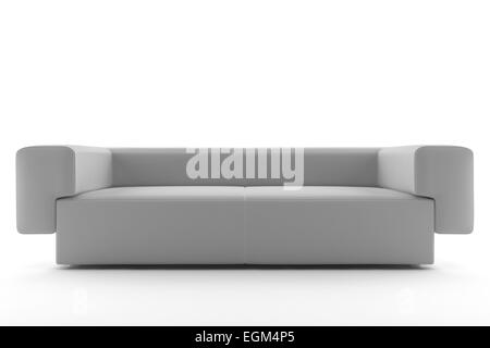 3D weißen Sofa isoliert auf weißem Hintergrund Stockfoto