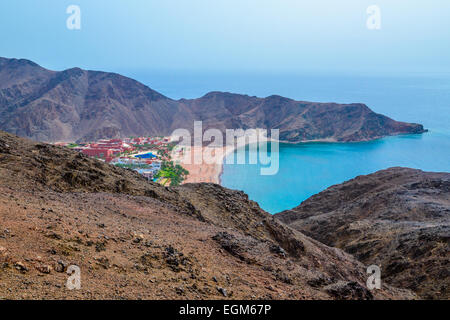 Blick über Club Med Hotel und Resort in der Nähe von Taba Heights, gelegen am Roten Meer mit Blick auf den Golf von Aqaba Stockfoto