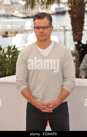 CANNES, Frankreich - 21. Mai 2013: Matt Damon bei Photocall für seinen Film "Hinter der Kandelaber" auf dem 66. Festival de Cannes. Stockfoto