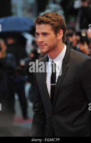 CANNES, Frankreich - 18. Mai 2013: Liam Hemsworth bei der Gala-Premiere von "Jimmy P. Psychotherapy von einem Plains-Indianer" im Wettbewerb der 66. Filmfestival von Cannes. Stockfoto