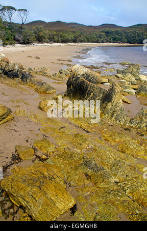 Spanien-Bucht an der Südküste von Port Davey Stockfoto