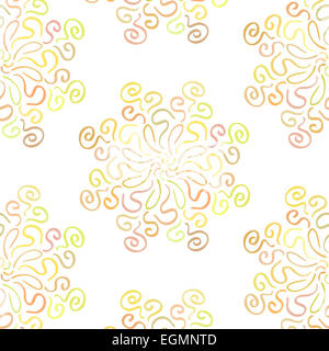 Bunte Runde floral Ornament auf weißem Hintergrund Stockfoto