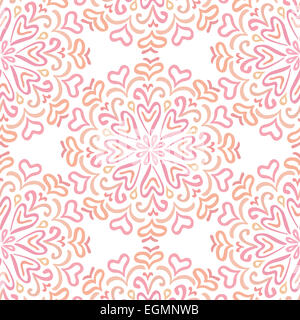 Kunstvolle kreisförmige Ornament Muster in Schattierungen von rosa Stockfoto