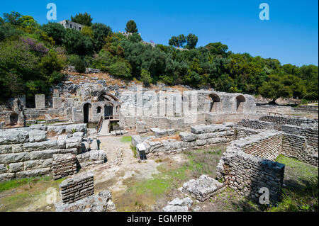 Römische Ruinen, UNESCO-Weltkulturerbe, Butrint, Albanien Stockfoto