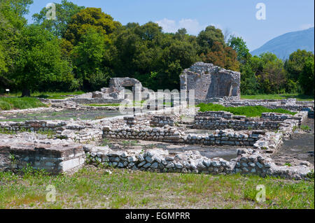 Römische Ruinen, UNESCO-Weltkulturerbe, Butrint, Albanien Stockfoto