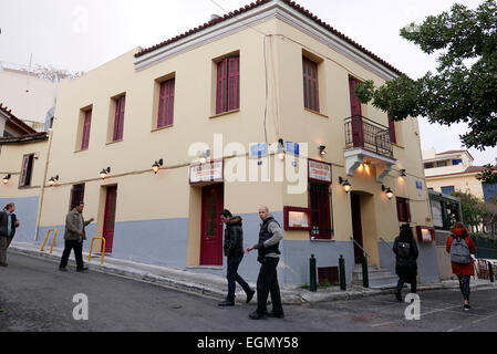 Griechenland-Attika Athen Plaka Stamatopolou Taverna in Dionysien Straße Stockfoto