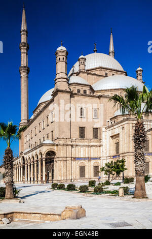Die Kuppeln der großen Moschee von Muhammad Ali Pasha oder Zitadelle Moschee in Kairo. Stockfoto