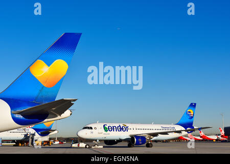 Condor, Push back, LKW, Verkehr, Flughafen, Stockfoto