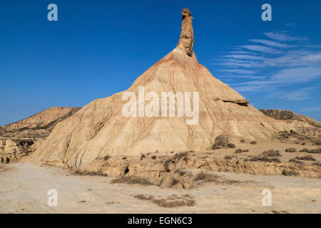Cabezo de Castildetierra in Bardenas Reales, Navarra, Spanien. Stockfoto