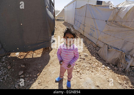 27. Februar 2015 - Al-Za'Tari r.c., Al-Mafraq, Jordanien - A Child von Al-Za'tari Camp für syrische Flüchtlinge in Jordanien. © Mustafa Bader/ZUMA Draht/Alamy Live-Nachrichten Stockfoto