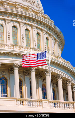 Kapitol amerikanische Flagge Washington DC USA Kongress U.S. Stockfoto
