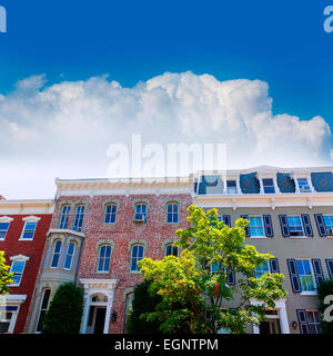 Georgetown historische Stadthäuser Fassaden Washington DC USA Stockfoto