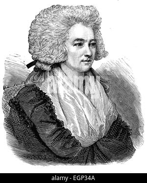 HANNA MORE (1745-1833) englischer religiöser Schriftsteller und Philanthrop in einem Kupferstich von 1882 Stockfoto