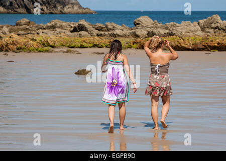 Strand von San Vicente De La Barquera Dorf d Oyambre Cape in Kantabrien Spanien Stockfoto