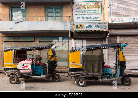 Tuk-Tuks in Jodhpur, Rajasthan, Indien Stockfoto