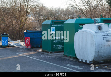 Inländischen Haushalt Abfallsammlung und recycling-Zentrum in Großbritannien. Stockfoto