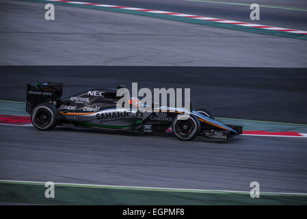 Barcelona, Katalonien, Spanien. 28. Februar 2015. NICO HÜLKENBERG (GER) fährt in einem Force India tagsüber 03 der letzte Formel Eins Vorsaison Tests am Circuit de Barcelona-Catalunya-Credit: Matthias Oesterle/ZUMA Wire/ZUMAPRESS.com/Alamy Live News Stockfoto