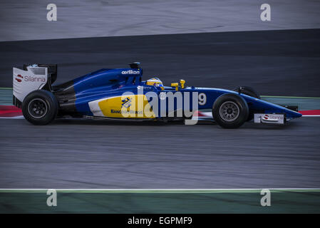 Barcelona, Katalonien, Spanien. 28. Februar 2015. MARCUS ERICSSON (SWE) treibt eine Sauber tagsüber 03 der letzte Formel Eins Vorsaison Tests am Circuit de Barcelona-Catalunya-Credit: Matthias Oesterle/ZUMA Wire/ZUMAPRESS.com/Alamy Live News Stockfoto