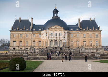 Chateau de Vaux-le-Vicomte im Winter, Maincy, Frankreich Stockfoto