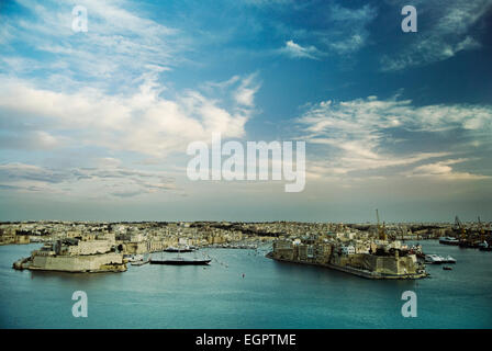 antike Stadt Valetta. Mittelmeer, mit Blick auf die Kathedrale von St. Paul Stockfoto