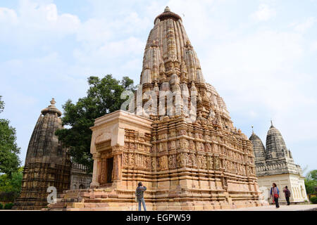 Jain Gruppe von Tempeln Khajuraho Indien Parsvanath Jain-Tempel Khajuraho Stockfoto