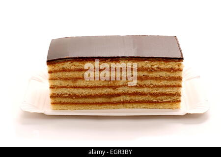 Prince Regent Kuchen, Kekse mit Schokolade, isoliert, horizontale Stockfoto