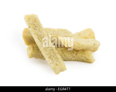 getrocknetes Brot Croutons mit Kräutern Stockfoto