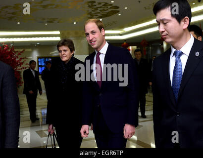 Peking, China. 1. März 2015. Großbritanniens Prinz William trifft in Peking, Hauptstadt von China, für sein allerersten in China, 1. März 2015 Besuch. Er wird eine vier-Tages-Tour in China haben. Bildnachweis: Jin Liangkuai/Xinhua/Alamy Live-Nachrichten Stockfoto