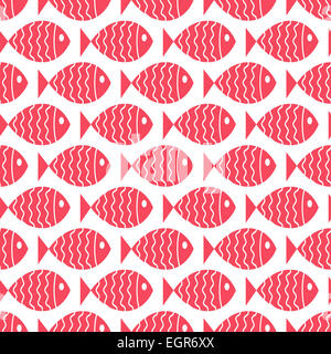 Nautische Musterdesign mit Fisch. Stockfoto