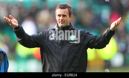 Glasgow, Schottland. 1. März 2015. Scottish Premier League. Celtic gegen Aberdeen. Ronny Deila Credit: Aktion Plus Sport/Alamy Live-Nachrichten Stockfoto