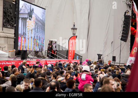 LONDON - 22. Februar: unbekannte Zuschauer bei dem chinesischen Neujahrsfest am 22. Februar 2015, in London, Engl Stockfoto