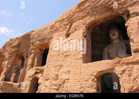 UNESCO-Yungang Grotten buddhistischen Höhlen, China Stockfoto