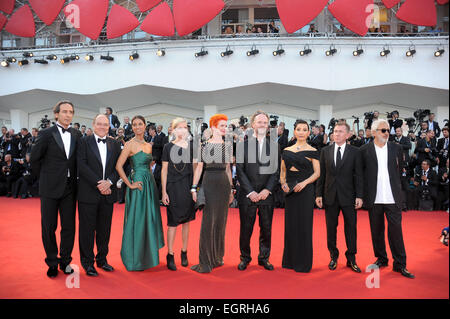 71. Venedig Film Festival - Eröffnung - roten Teppich Ankünfte mit: Alexandre Desplat, Carlo Verdone, Tim Roth, Joan Chen, Philip Groning, Jessica Hausner, Jhumpa Lahiri, Sandy Powell, Elia Suleiman wo: Venedig, Italien bei: 27. August 2014 Stockfoto