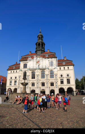 Rathaus und Marktplatz, Lüneburg, Lüneburg, Niedersachsen, Deutschland, Europa Stockfoto