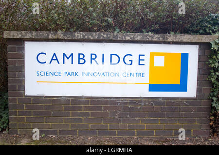 Cambridge-Wissenschaftspark Innovation Centre Zeichen Stockfoto
