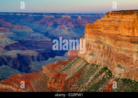 Canyon Felsformationen (Hopi Point rechts) von Mohave Punkt aus Einsiedler Road, Grand Canyon National Park, Arizona USA Stockfoto