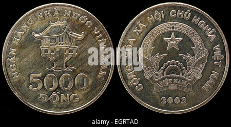 5000 Dong Münze, Vietnam, 2003 Stockfoto
