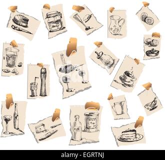 Eine handgezeichnete Vektor-Illustrationen: Küchengeräte Stock Vektor