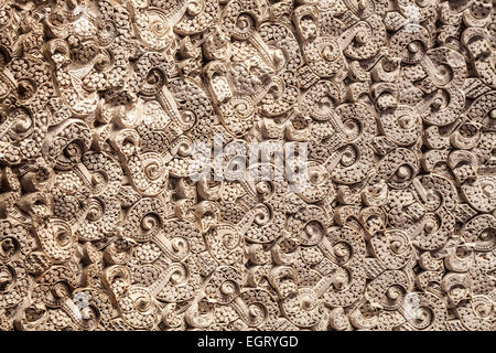 Abstrakte architektonische Dekoration, aufwendige geometrische Stein Panel, arabischen und islamischen Dekoration in der Alhambra Stockfoto