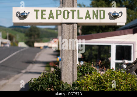 Teapotland, Owaka Highway, Owaka, South Otago, Südinsel, Neuseeland. Stockfoto