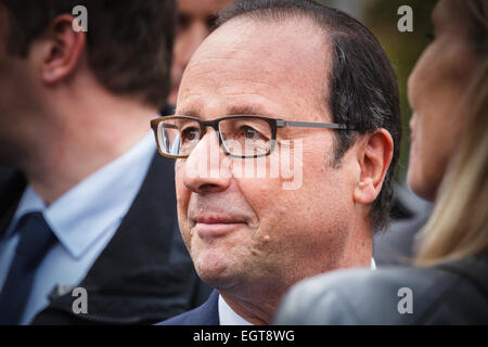 Angoulême (Südwesten Frankreichs), am 2014/10/09: Arbeitsbesuch des französischen Präsidenten François Hollande Stockfoto