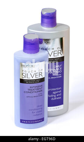 Pro-Monster Hauch von Silber Intenstive Behandlung Conditioner und tägliche Pflege Shampoo Stockfoto