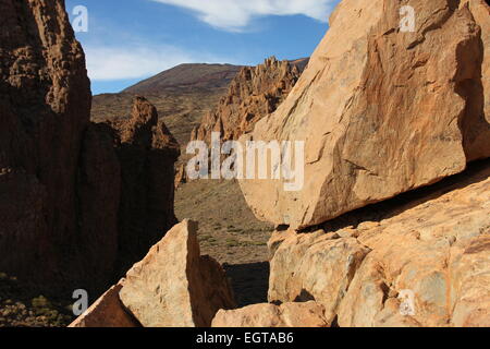 Felsigen Burgen Teide national park Las Canadas Parque Nacional de Las Canadas del Teide Stockfoto