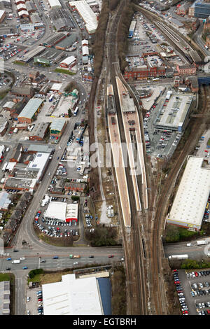 Luftaufnahme der Bahnhof Wigan North Western, UK Stockfoto